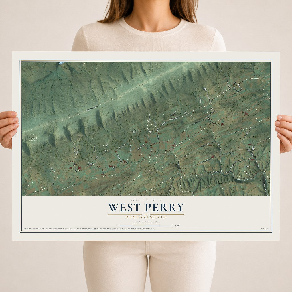 Map of West Perry, Pennsylvania, 18 x 24 inch unframed archival matte print
