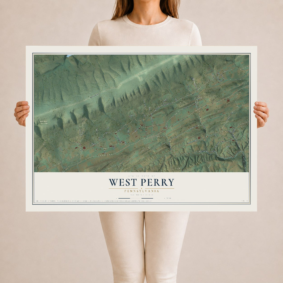 Map of West Perry, Pennsylvania, 24 x 36 inch unframed archival matte print