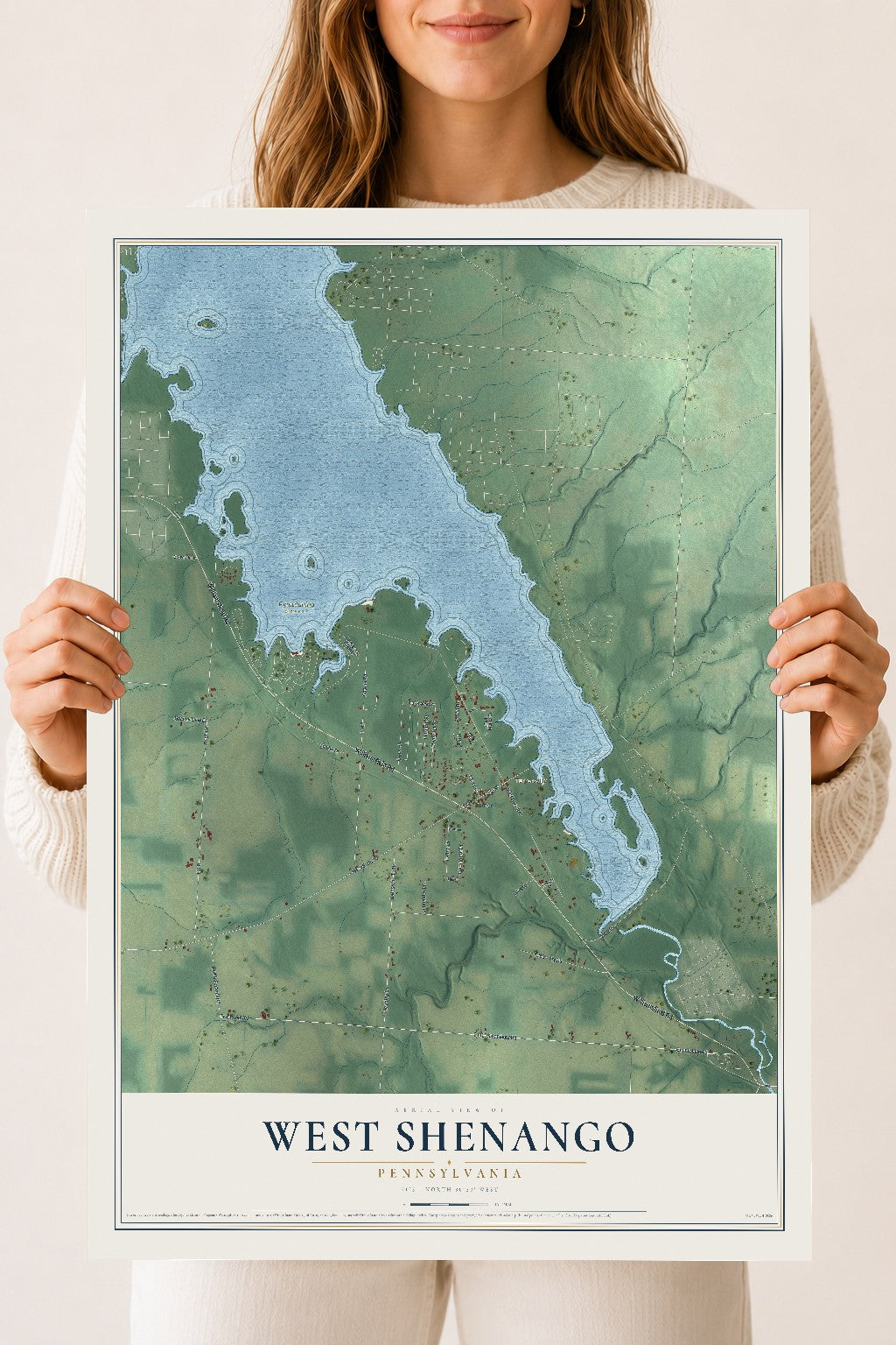 Map of West Shenango, Pennsylvania, 18 x 24 inch unframed archival matte print