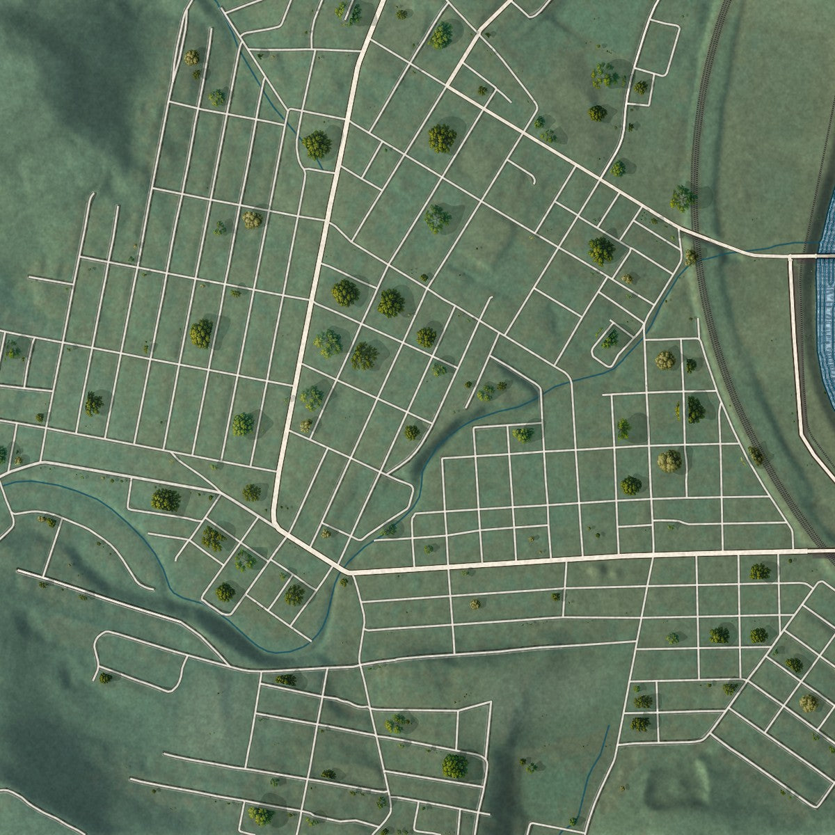 Close-up of the map of West Taylor, Pennsylvania print showing street and building detail