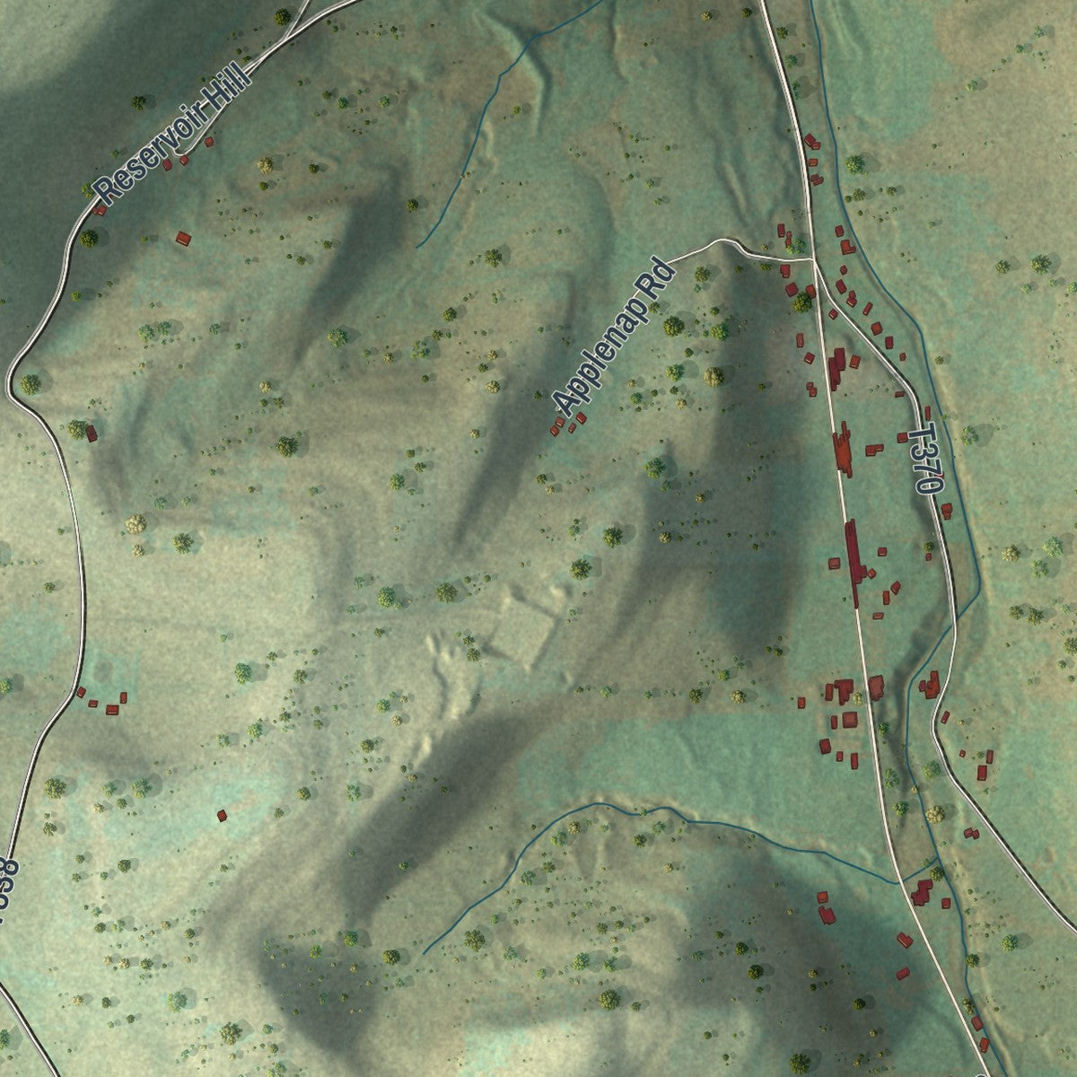 Close-up of the map of Westfield, Tioga County, Pennsylvania print showing street and building detail