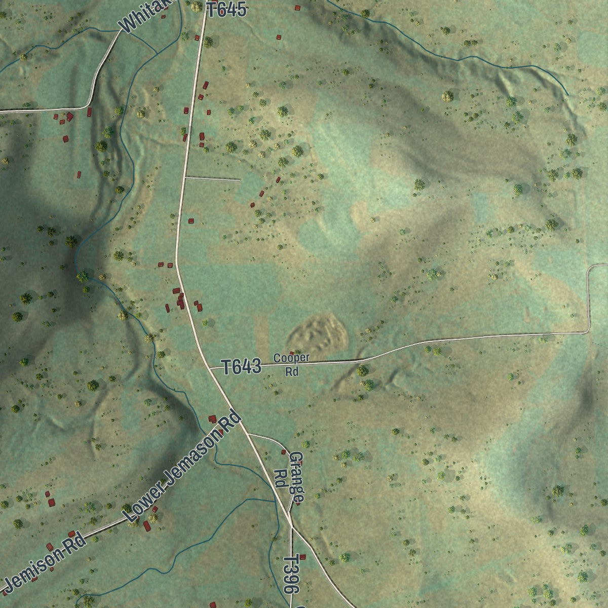 Second close-up of the map of Westfield, Tioga County, Pennsylvania print showing more streets and buildings