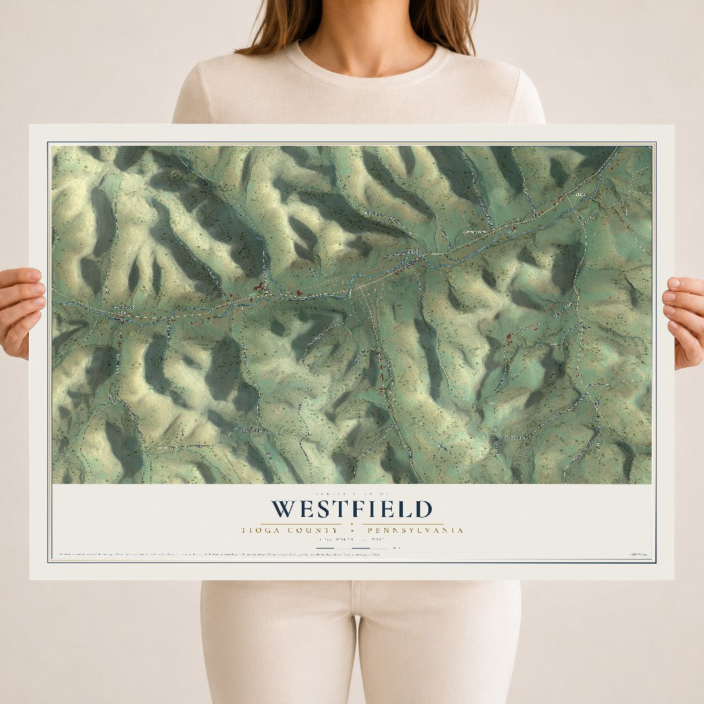 Map of Westfield, Tioga County, Pennsylvania, 18 x 24 inch unframed archival matte print