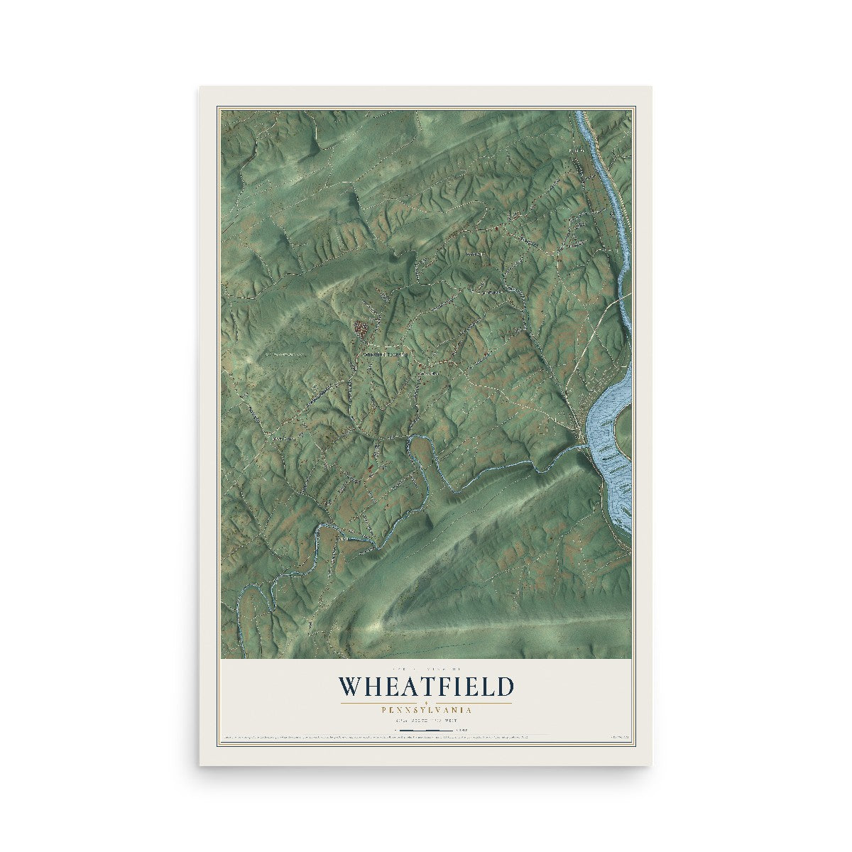 Map of Wheatfield, Pennsylvania, 12 x 18 inch unframed archival matte print