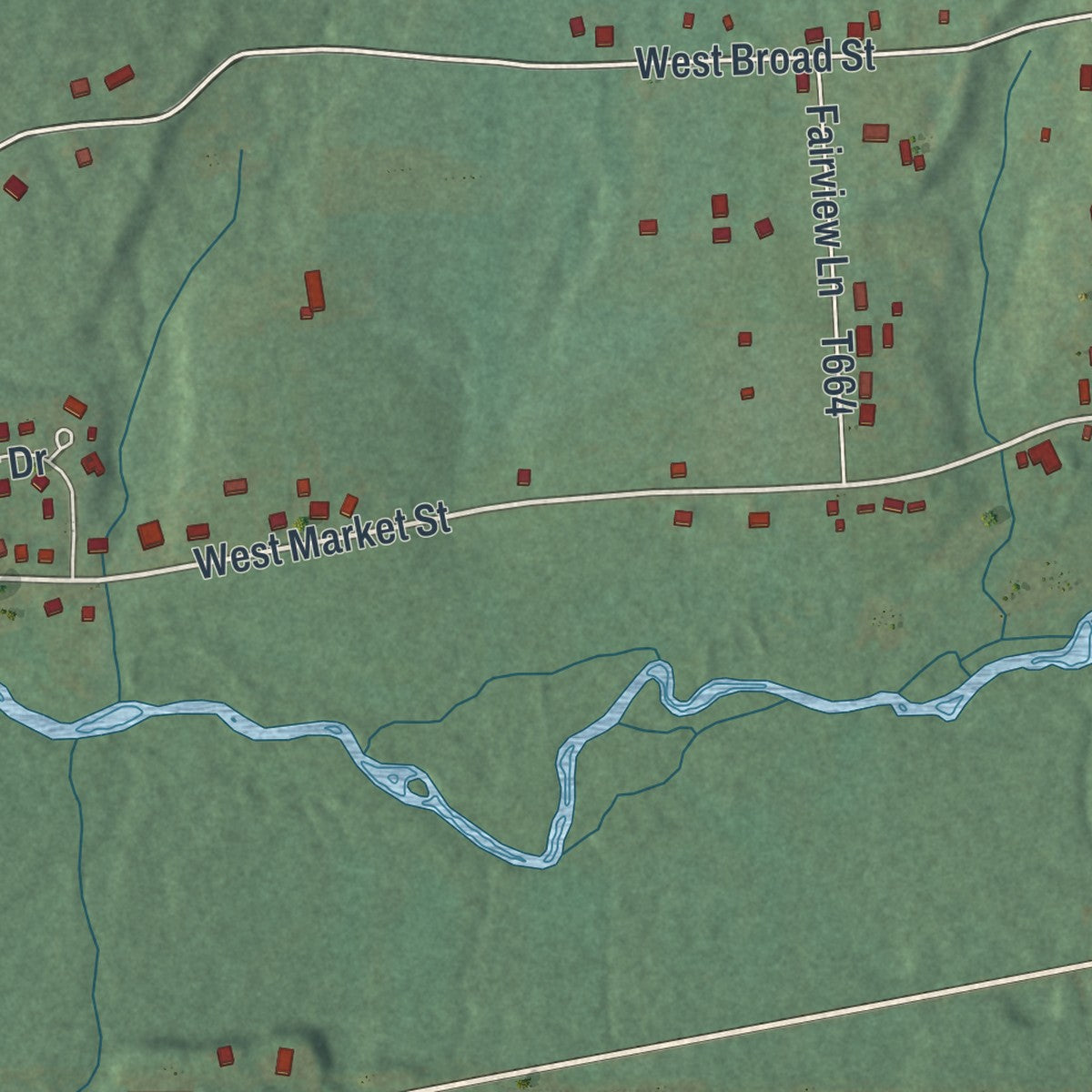Second close-up of the map of Williams, Dauphin County, Pennsylvania print showing more streets and buildings