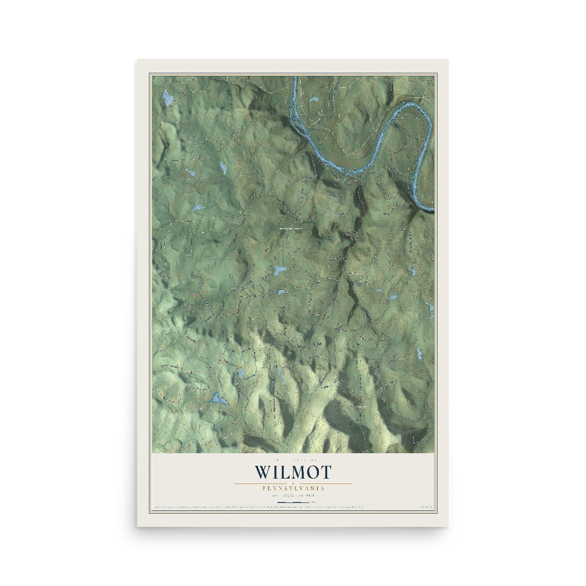 Map of Wilmot, Pennsylvania, 12 x 18 inch unframed archival matte print