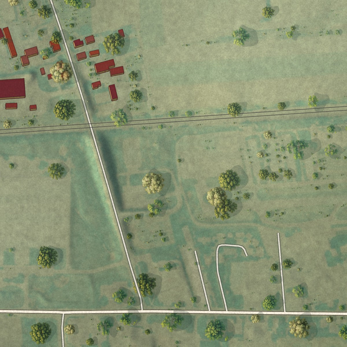 Close-up of the map of Witmer, Pennsylvania print showing street and building detail
