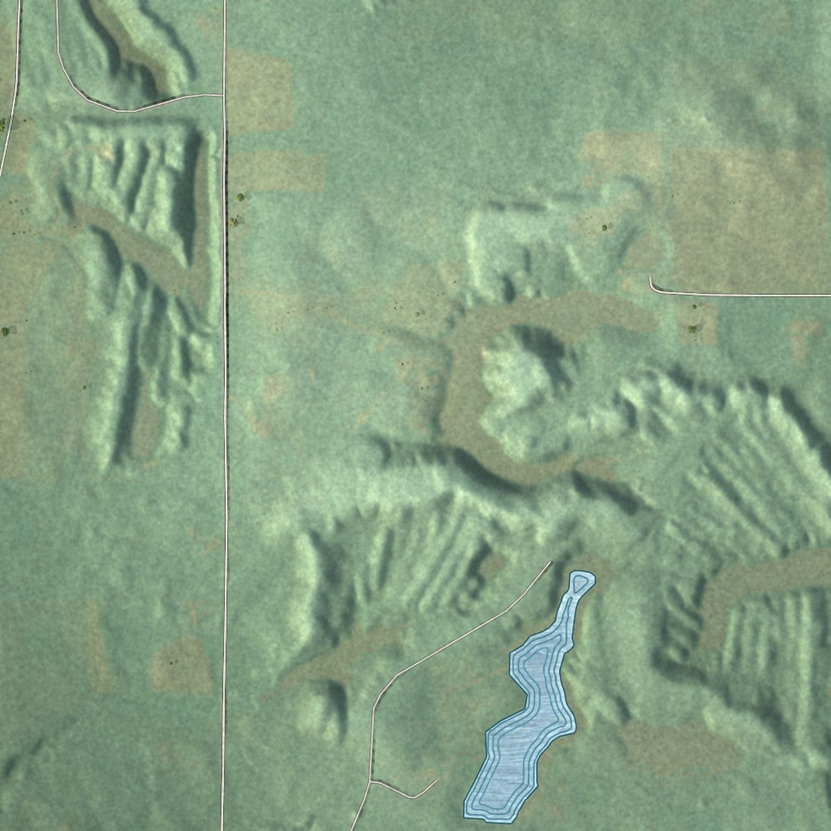 Close-up of the map of Wolf Creek, Pennsylvania print showing street and building detail