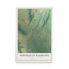 Map of the Borough of Woodcock, Crawford County, Pennsylvania, 12 x 18 inch unframed archival matte print