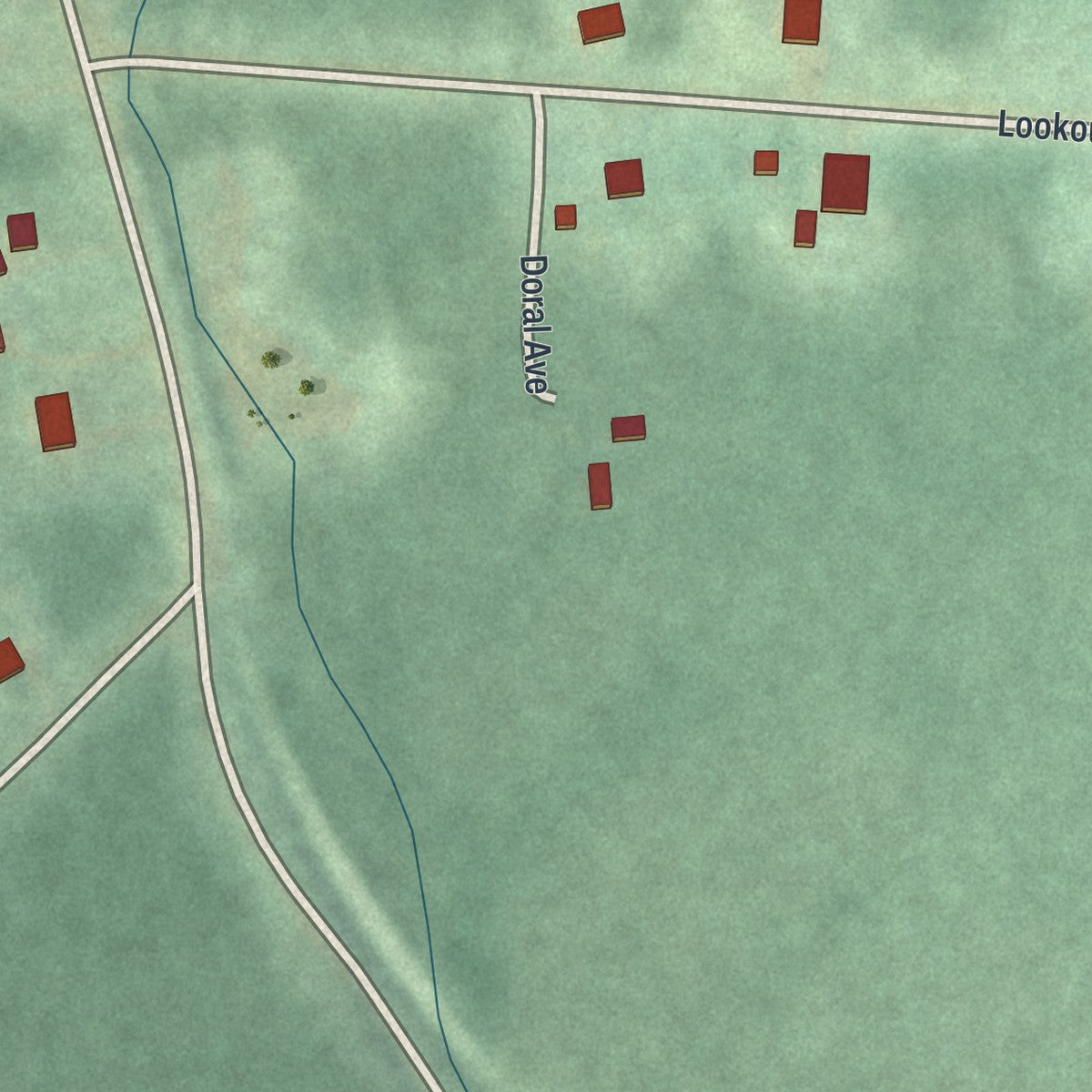 Close-up of the map of Wopsononock, Pennsylvania print showing street and building detail