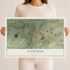 Map of Yatesville, Pennsylvania, 12 x 18 inch unframed archival matte print