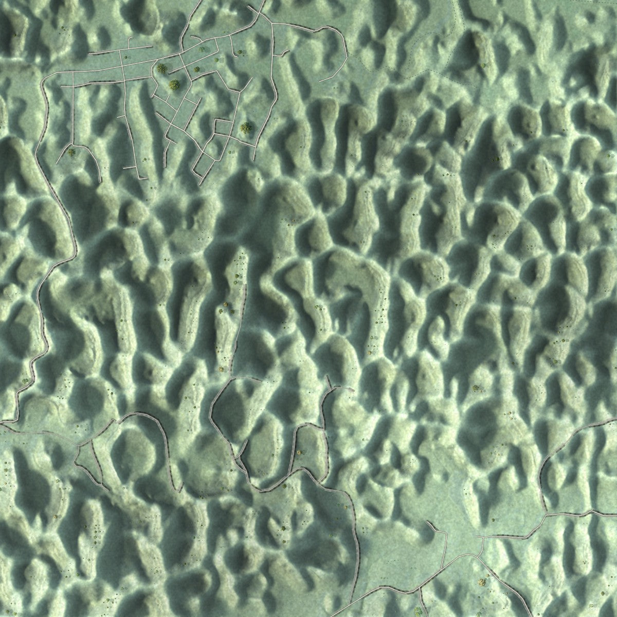 Close-up of the map of Barceloneta, Puerto Rico print showing street and building detail