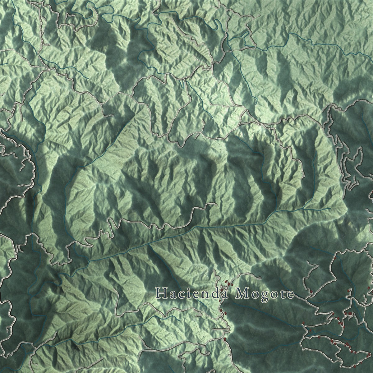 Close-up of the map of Guayanilla, Puerto Rico print showing street and building detail
