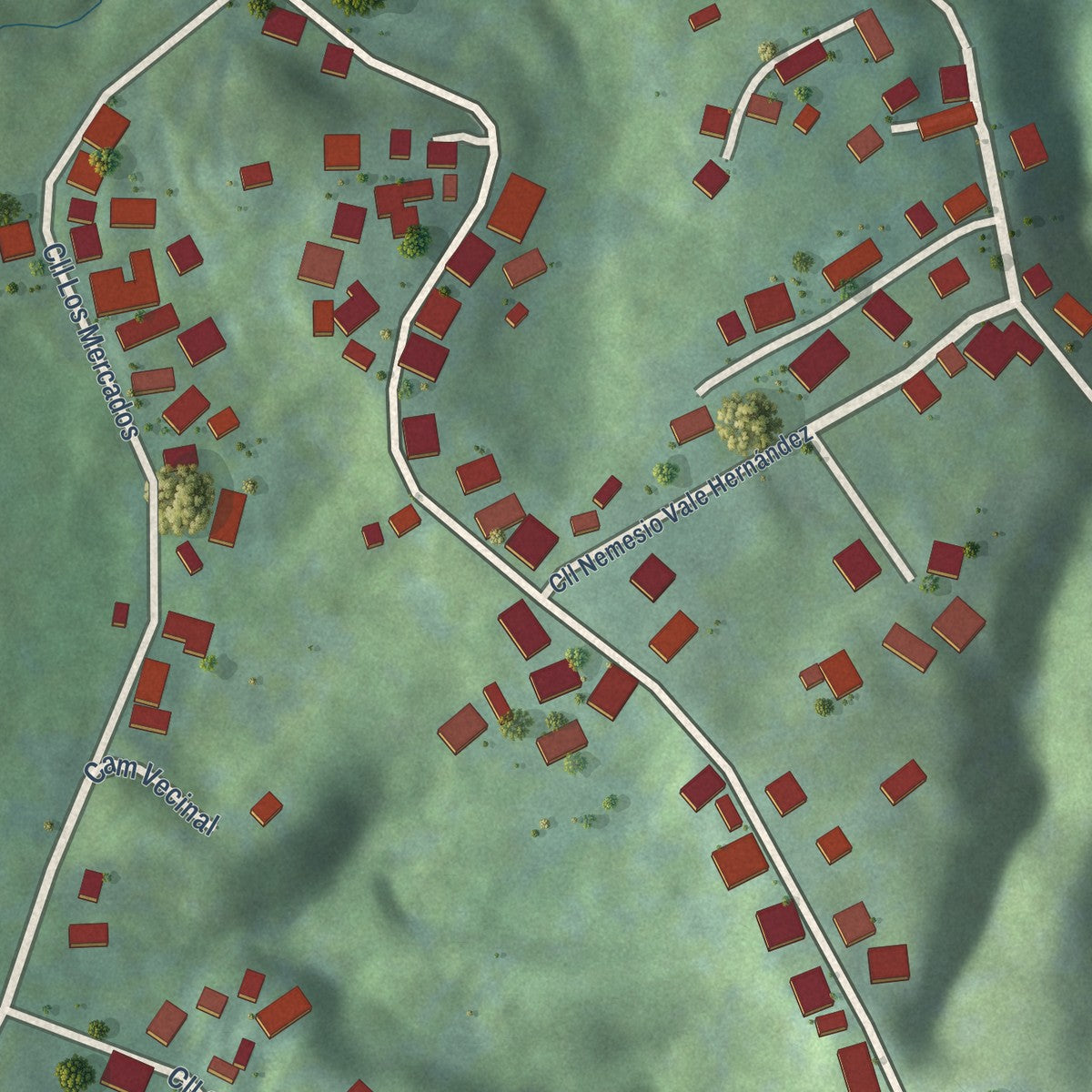 Close-up of the map of Isleta, Puerto Rico print showing street and building detail