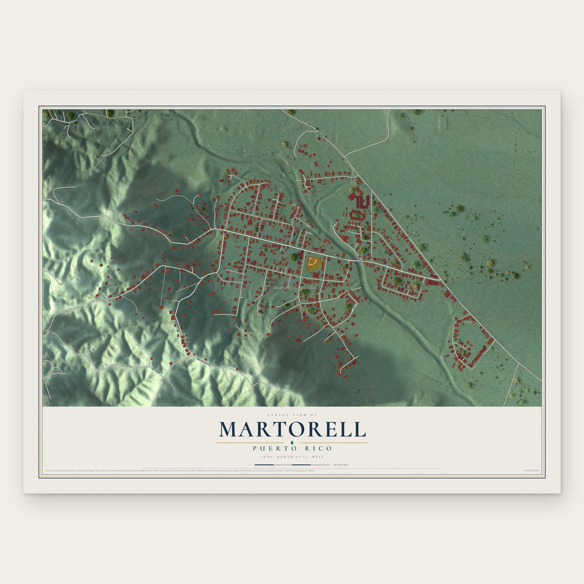 Martorell, Puerto Rico map print, the full design