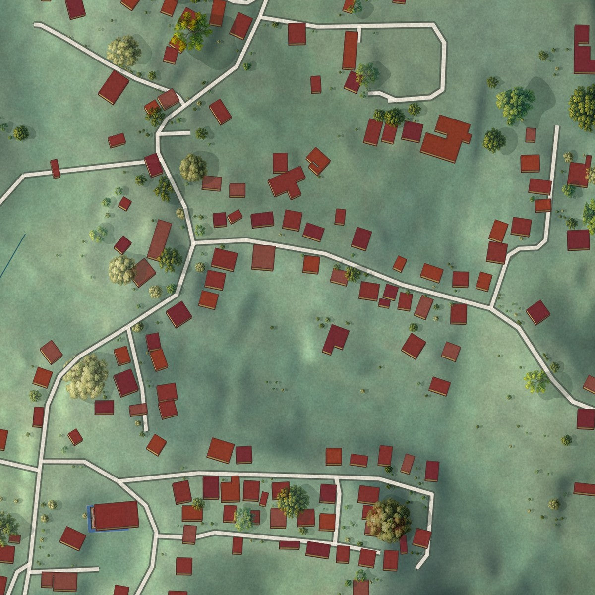 Close-up of the map of Parcelas Nuevas, Puerto Rico print showing street and building detail