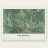 Harrisville, Rhode Island map print, the full design