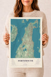 Map of Portsmouth, Rhode Island, 12 x 18 inch unframed archival matte print
