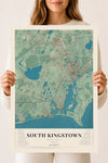 Map of South Kingstown, Rhode Island, 18 x 24 inch unframed archival matte print