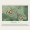 Arthurtown, South Carolina map print, the full design