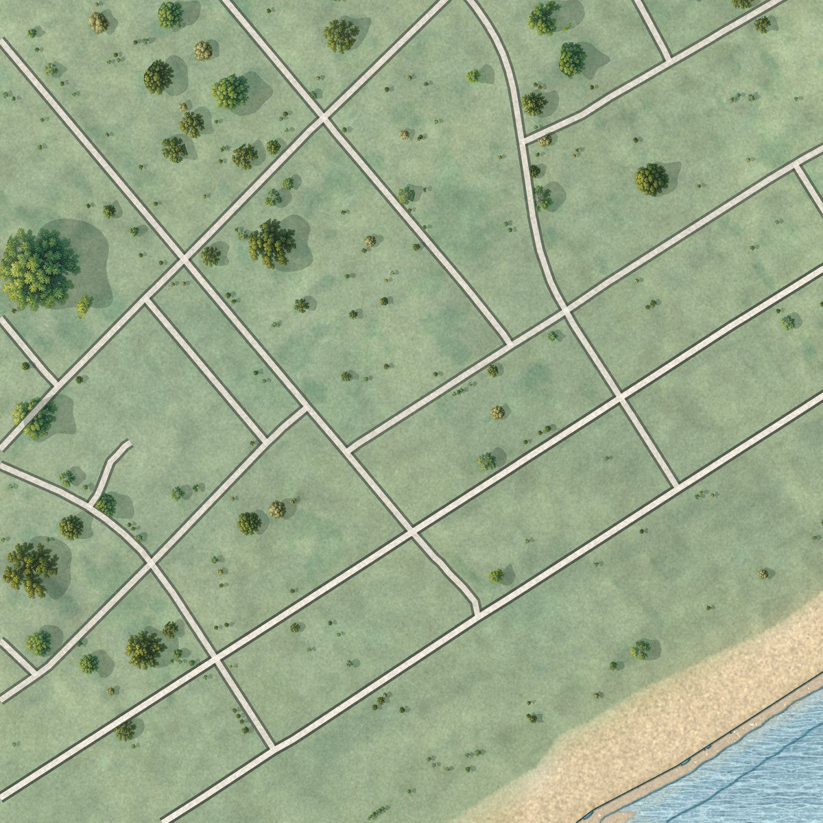 Second close-up of the map of Atlantic Beach, South Carolina print showing more streets and buildings