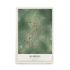Map of Bamberg, South Carolina, 12 x 18 inch unframed archival matte print