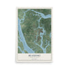 Map of Beaufort, South Carolina, 12 x 18 inch unframed archival matte print