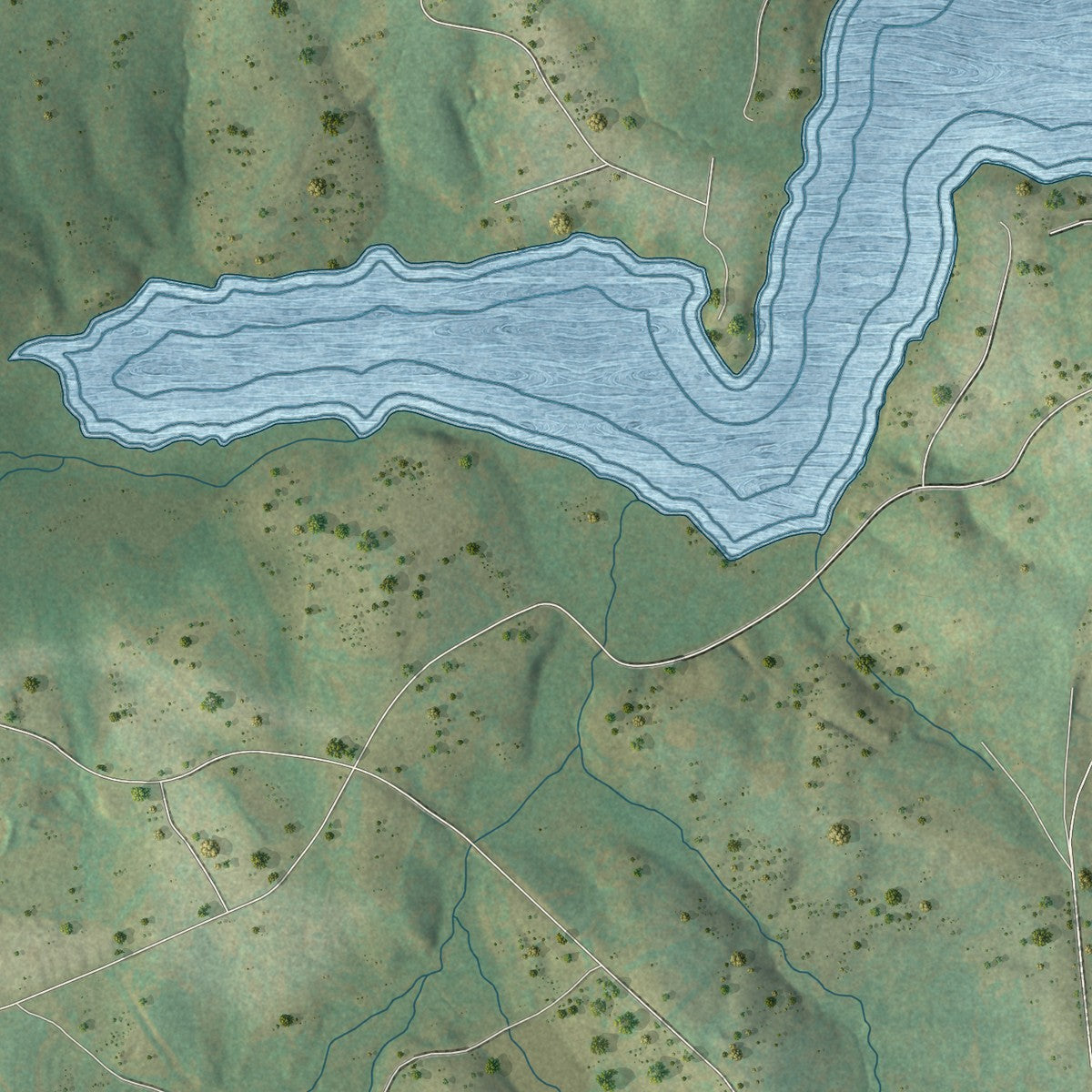Second close-up of the map of Campobello, South Carolina print showing more streets and buildings