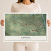 Map of Cheraw, South Carolina, 12 x 18 inch unframed archival matte print