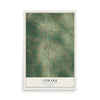 Map of Coward, South Carolina, 12 x 18 inch unframed archival matte print