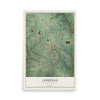 Map of Cowpens, South Carolina, 12 x 18 inch unframed archival matte print