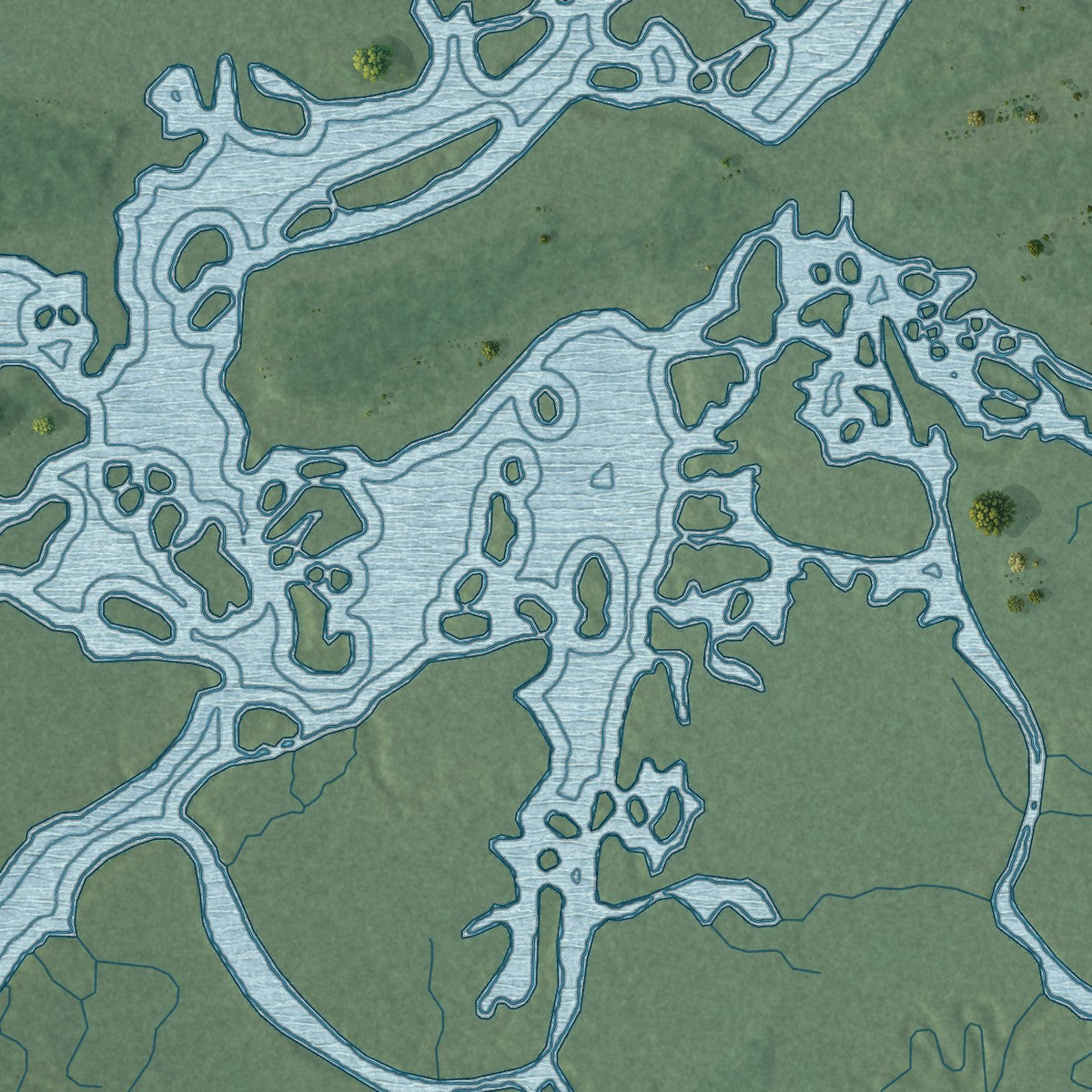 Close-up of the map of Fripp Island, South Carolina print showing street and building detail