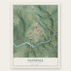 Glendale, South Carolina map print, the full design