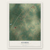 Hamer, South Carolina map print, the full design