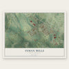 Inman Mills, South Carolina map print, the full design