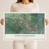 Map of North Charleston, South Carolina, 12 x 18 inch unframed archival matte print