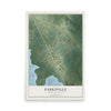 Map of Parksville, South Carolina, 12 x 18 inch unframed archival matte print