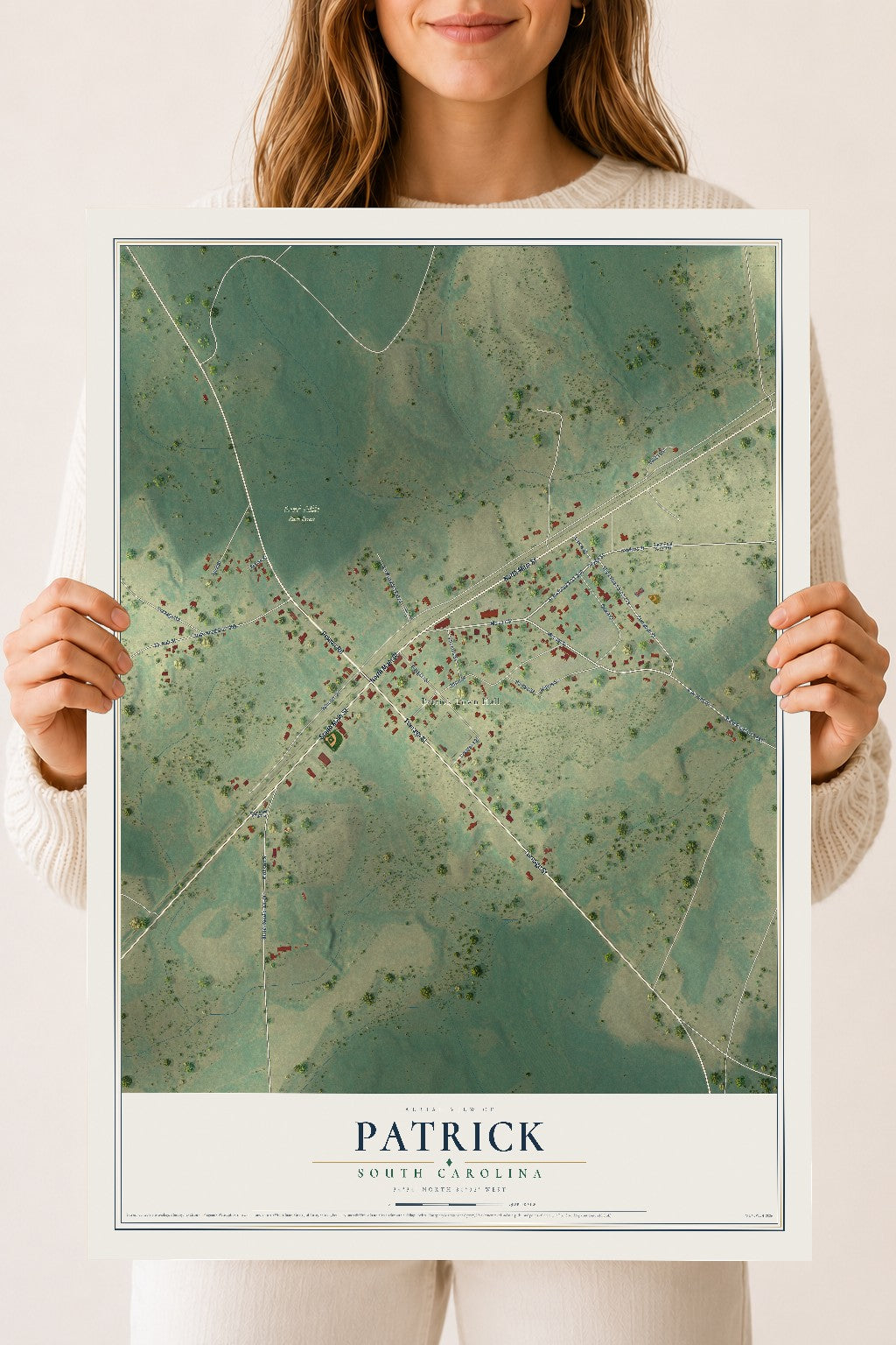 Map of Patrick, South Carolina, 18 x 24 inch unframed archival matte print