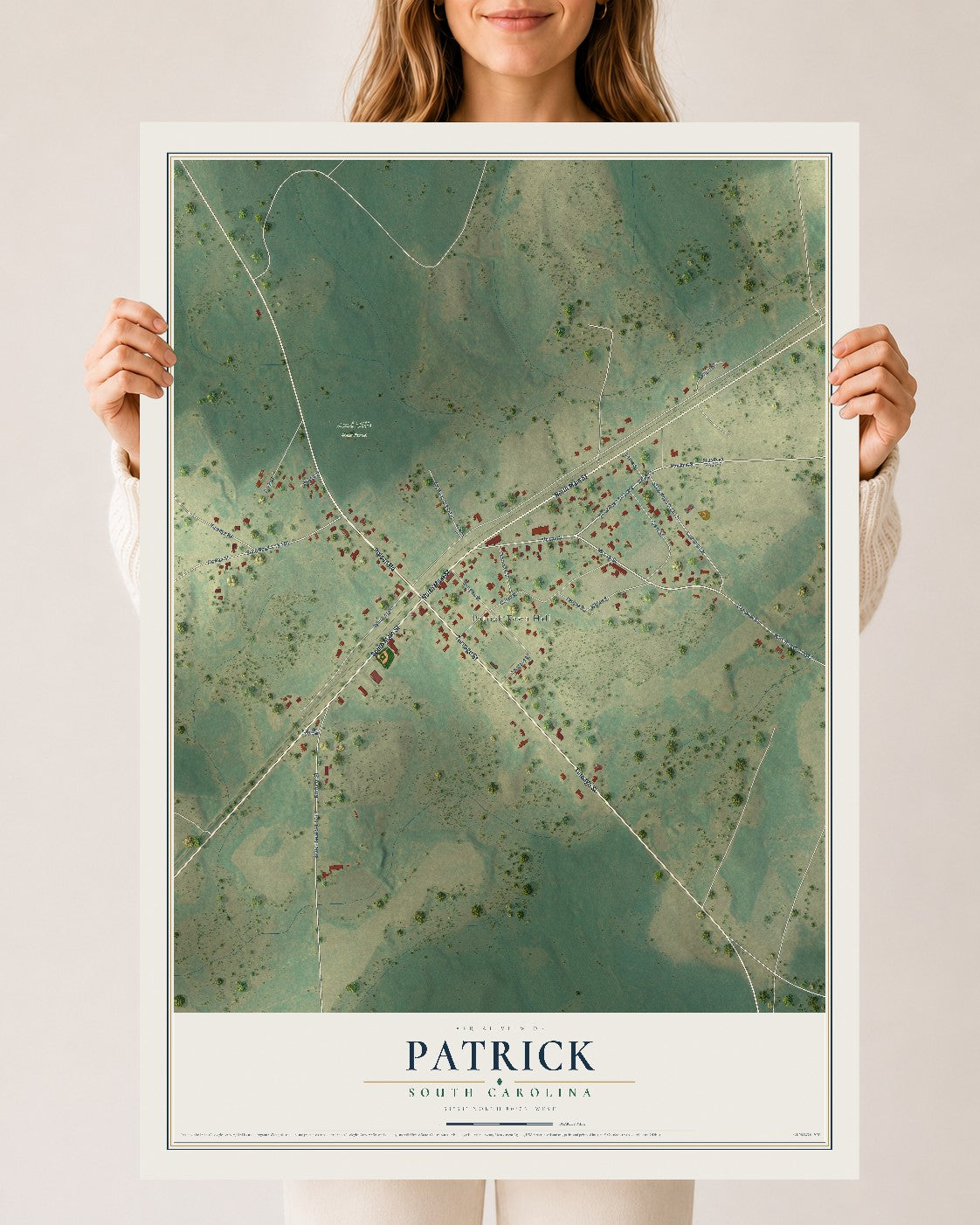 Map of Patrick, South Carolina, 24 x 36 inch unframed archival matte print