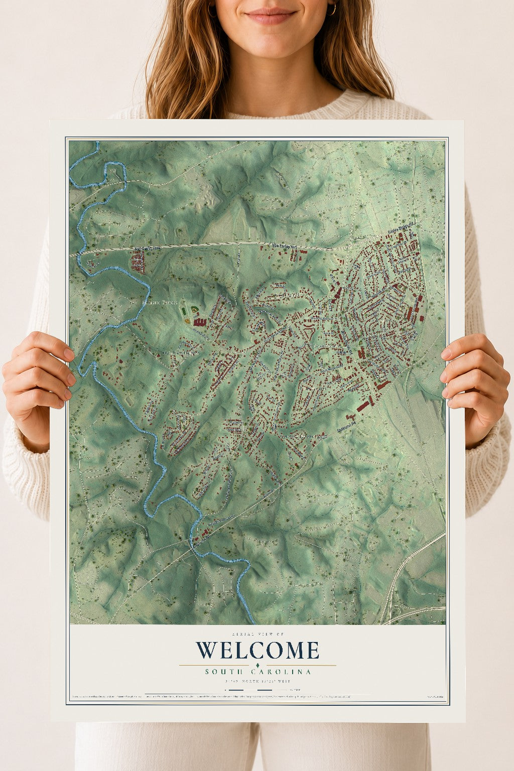 Map of Welcome, South Carolina, 18 x 24 inch unframed archival matte print