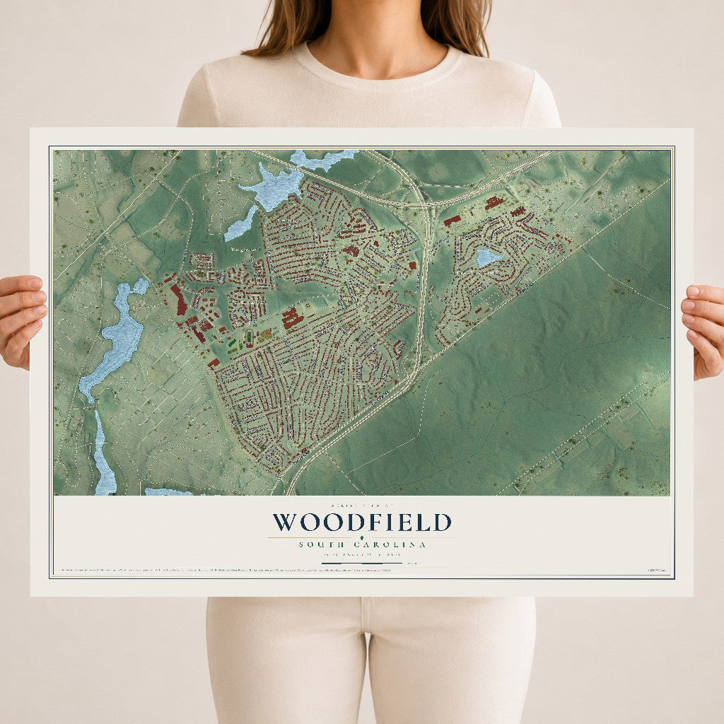 Map of Woodfield, South Carolina, 18 x 24 inch unframed archival matte print