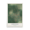 Map of Rowesville, South Carolina, 12 x 18 inch unframed archival matte print