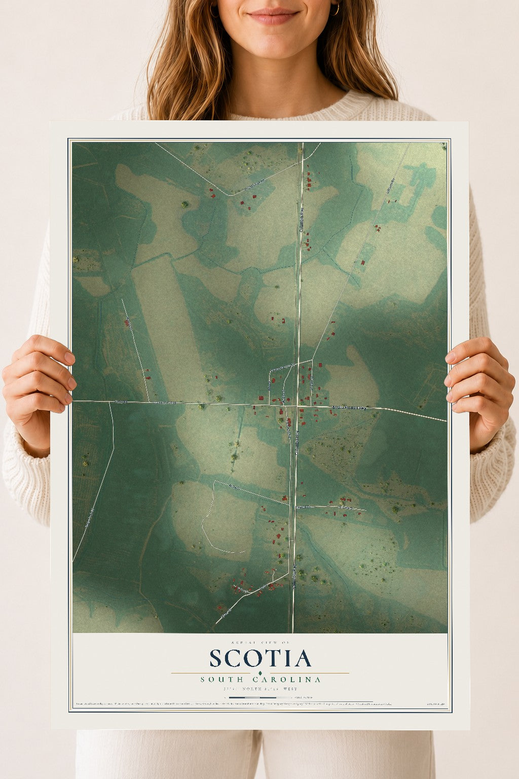 Map of Scotia, South Carolina, 18 x 24 inch unframed archival matte print