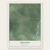 Sheldon, South Carolina map print, the full design
