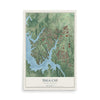 Map of Tega Cay, South Carolina, 12 x 18 inch unframed archival matte print
