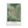 Map of Alexandria, South Dakota, 12 x 18 inch unframed archival matte print