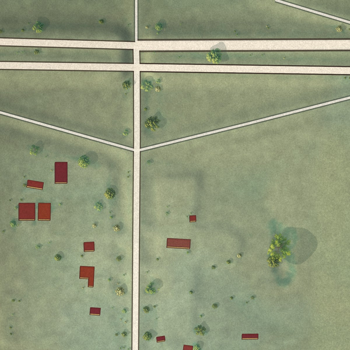 Second close-up of the map of Belvidere, South Dakota print showing more streets and buildings