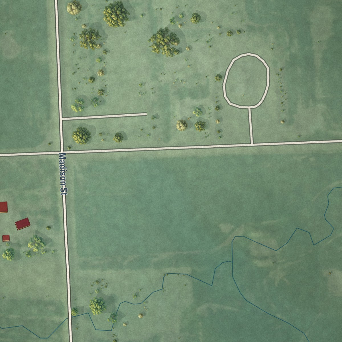 Second close-up of the map of Brandt, South Dakota print showing more streets and buildings