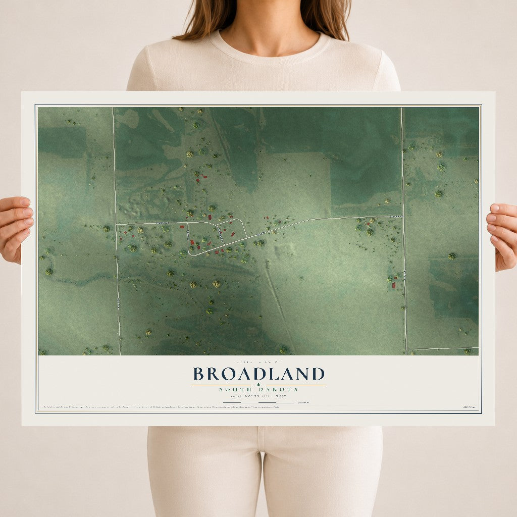 Map of Broadland, South Dakota, 18 x 24 inch unframed archival matte print