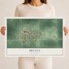 Map of Bryant, South Dakota, 12 x 18 inch unframed archival matte print